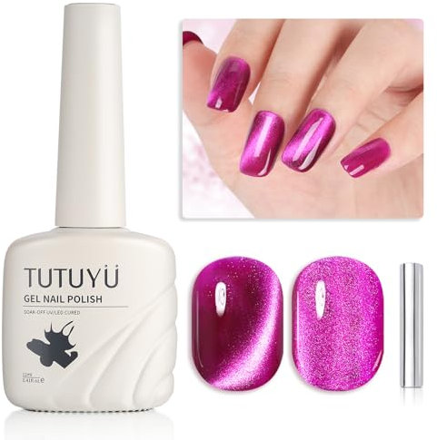 TUTUYU Lila Katzenaugen-Gel-Nagellack - Perfekt zum Selbermachen für zu Hause & Geschenk für Nailart-Liebhaber!