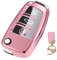 NEUHOO Accessoires de voiture compatibles avec Audi Q2 2017-2024 2025 et porte-clés - Coque de clé en silicone (rose)