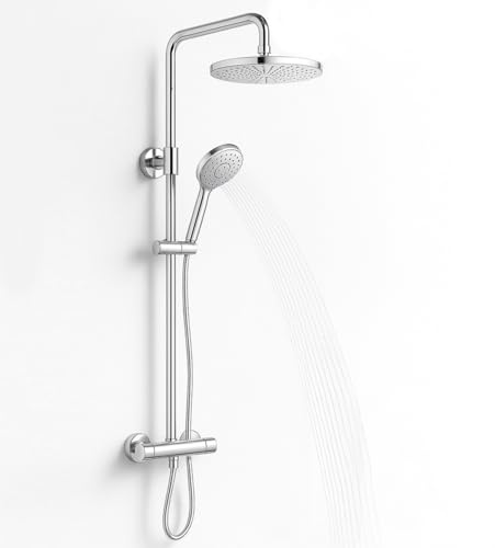 Vitasense Duschkopf mit Wandhalterung und Schlauch - inkl. Duschkopffilter, 6 Wasserstände, Duschschlauch 1,5m, Duschhalterung 1m, Wassersparende Regendusche, Duschkopf mit Kalkfilter, Chrome