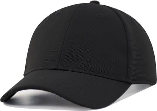 TSSGBL M, L, XL, XXL Herren-Baseballmütze, einfarbig, strukturierte Krone, verstellbar, blanko, Ballkappen mit reflektierender Sandwichkrempe, Einfarbig Schwarz, M-XL