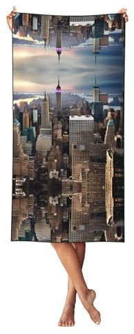 New York Fashion City Print Duschtücher Strandtuch Übergroß für Erwachsene Schnell trocknend Leicht Reise Pool