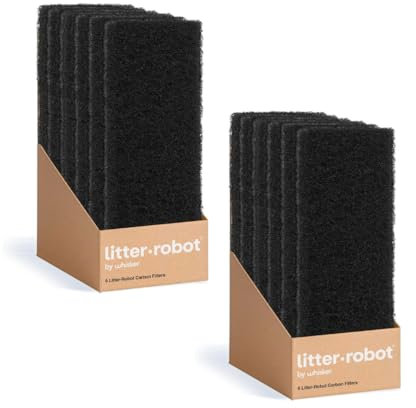 Litter-Robot 3 Kohlefilter von Whisker, 12er-Pack - Katzenklo-Filter, entwickelt für Litter-Robot, absorbiert Gerüche & kontrolliert Feuchtigkeit für EIN frisch riechendes Zuhause