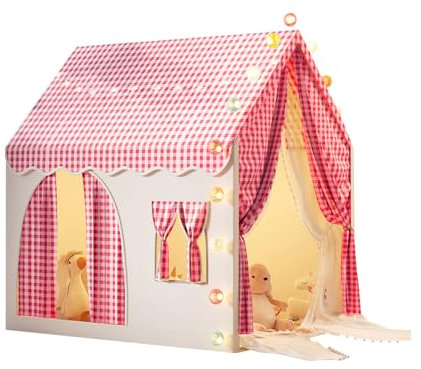 Ergocar Kinderzelt Für Drinnen Und Draußen Doppeltür Schloss Kugel Licht Bunte Flagge Wolke Stern Licht Geeignet Für Kleinkinder Jungen Und Mädchen