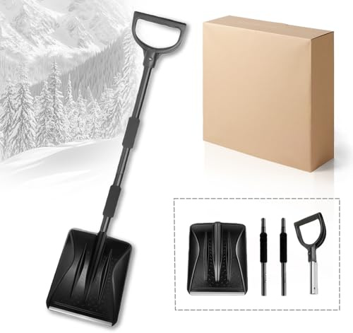 New Upgrade Snow Shovels, Winter snow removal tool, Snow Shovel for Car Emergency, Detachable Snow Shovels, lightweight portable adjustable snow shovel, for Car, Camping and Family, Snowman