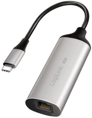 LogiLink USB-C (3.2 Gen1) zu RJ45 Gigabit Ethernet (5 Gbit/s) Adapter, Full Duplex Flow Control