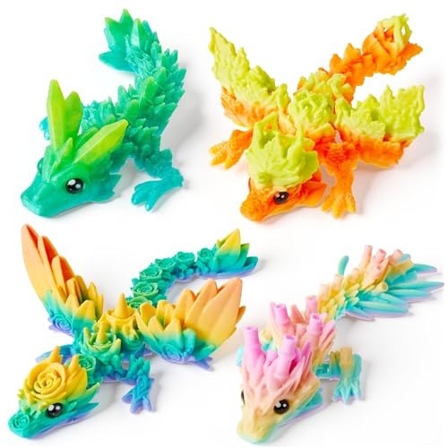 JOYIN 4Pcs 3D Gedruckter Drache, Dragon Fidget Spielzeug für Kinder Erwachsene, 3D Drachenei Spielzeug Kindergeburtstag Mitgebsel Set, Goodie Bags Fillers für Kindergeburtstag Gastgeschenke