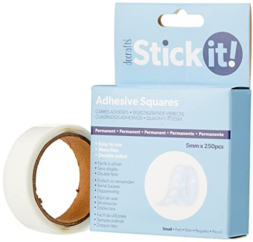 Stick it 5 mm 250-Piece Small Adhesive Square, White