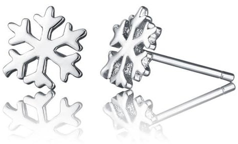 Unendlich U Elegant Schneeflocke Ohrstecker 925 Sterling Silber mit Platinum Stecker Ohrringe Earrings Ohrschmuck für Damen/Mädchen/Kinder
