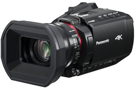 Panasonic X1200 4K Camcorder, Wide Angle Telephoto Lens with 24X Zoom, Hybrid O.I.S.,Lightweight Heat Dispersing Design, Eco Packaging - HC-X1200