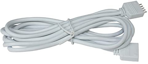 Lumonic 2m RGBW LED Verlängerungskabel weiss Steckverbinder 5 Pin Buchse & Stecker - RGB-Kabel Abmessungen 16x6mm - Für Stromversorgung oder Verlänger
