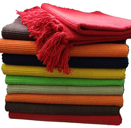 GMMH Fleckerlteppich Baumwolle Handweb Teppich Flickenteppich Fleckerl Handwebteppich (90 x 150 cm, dunkel blau)