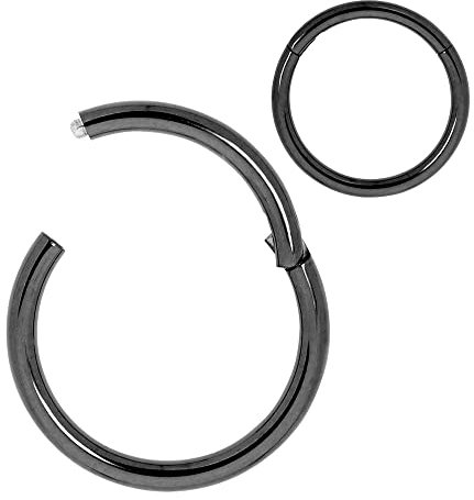 (2.0/12mm) Nasenring Hoop 316L Chirurgenstahl Knorpelohrring Septum Clicker Ring Edelstahl Klappbarer Segmentring Lippenring Conch Daith Helix Rook Tragus Lobe Snug Ear Body Piercing Schmuck