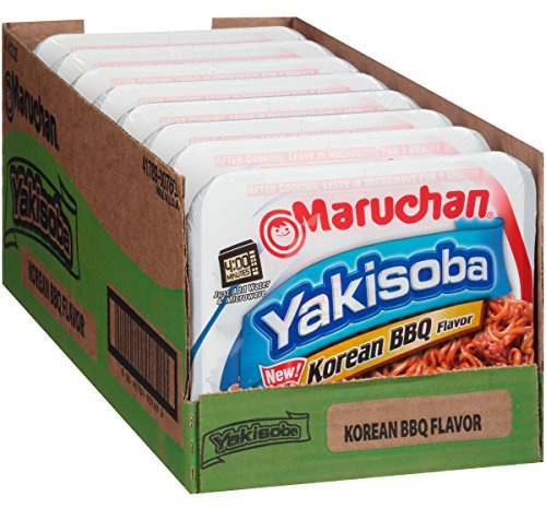 Maruchan Yakisoba, Korean BBQ Flavor – Stir-Fried Japanese Instant Ramen Noodles, High Protein Microwavable Meal – 4.12 Oz. (8 Pack)