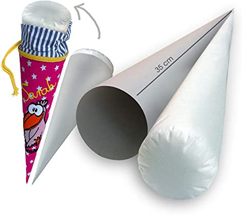 PREMIUM Bastelset 35 cm | Papprohling + Inlettkissen für Gschwisterschultüte, Schultütenkissen, Zuckertüte