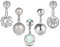 FECTAS 14G Kurzes Bauchnabelpiercing Barbell Set Chirurgenstahl 6mm Bar Piercing Bauchnabel