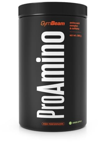 GymBeam ProAmino - Complesso di 9 Aminoacidi Essenziali con Formula GreenEnergy® - EAA Aminoacidi Essenziali Polvere - Con BCAA 4:1:1 - Arricchito con Caffeina e Estratti di Tè (390 g, Mela verde)