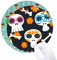 Bones Skull Blume Mexiko Kultur Illustration Maus Pad Jingling Bell Round Rubber Mat