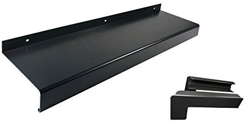 Alu Fensterbank anthrazit (Set) inkl. Aluminium Endkappen für Putz bis 2m Zuschnitt auf Maß (1100 mm, anthrazit Auslage 210 mm)