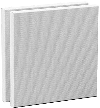 Elvielsl 2 Pack Artist Blank Canvas, 20X20cm (8” x 8”) Painting Canvas Frame Stretcher Painting Board for Acrylic Oil Water Painting Ideal for Professional Artist, Hobby Painter & Beginner