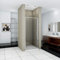 Xinyang 700x1850mm Pivot Shower Enclosure Reversible Screen Panel with 6mm Glass Door Shower Cubicle with 800x700mm Stone Tray Free Waste