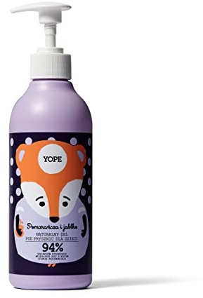 YOPE Orange and Apple Kids Shower Gel, Gentle Sensitive Body Wash, 400 ml | With Nourishing Oat Beta-Glucan, Hydrating Fruit Extracts, Gentle Cleansing Formula, For Children Over 3 Years