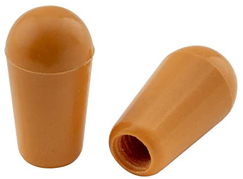 Musiclily Pro Tamaño Métrico Roscado Botón Selector Pastilla LP de 3 Posiciones Switch Tips para Guitarra Epiphone Les Paul, Ámbar(2 Piezas)