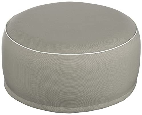Brandsseller Outdoor Sitzhocker aufblasbar – Pouf Ø 55 x 25 cm – wasserabweisender Sitzsack für Garten, Terrasse, Wohnzimmer & Strand – wetterfest & leicht zu reinigen Taupe