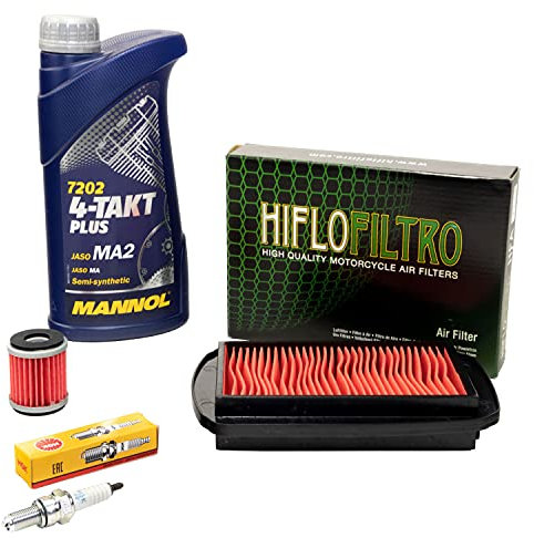 Wartungspaket Öl 1L + Luftfilter + Ölfilter + Zündkerze für Yamaha MT 125 MT 125 A MT125 RE11 RE114 RE292 BJ 2014-2018