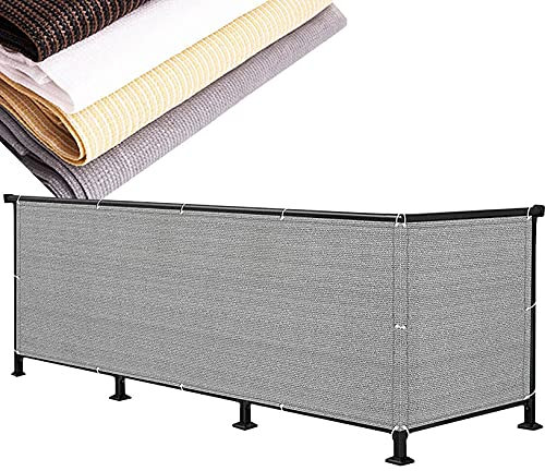 ERPENG Windschutz 1x3m Leicht Transparent Wind Blende Windschutz Folie mit Montagezubehör atmungsaktiv für Camping Terrasse Balkon Garten Outdoor, Grau