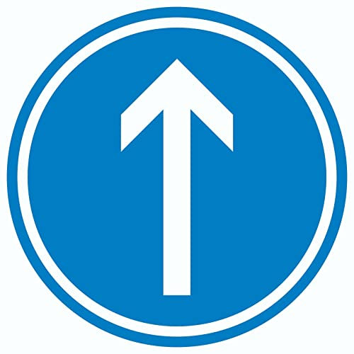 Richtungspfeil hoch Aufkleber Kreis weiss blau Pfeil Ø30mm