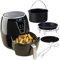 Rosenstein & Söhne Friteuse Heißluft: Multi-Heißluft-Fritteuse mit Back- und Grill-Zubehör, 4,5 l, 1.500 W (Digitale Heißluft Fritteuse, Heißluft-Fritteuse zum frittieren)