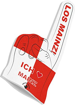 HIGH FIVE FINGERS Mainz Fahne My City Flagge Schaumstoff Hand für Fussball, Handball, Leichtathletik | Fanartikel für Spiele, Stadion und Events | One Size | 40 x 20 x 2,5 cm