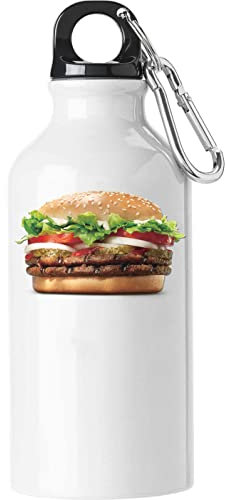 Delicious Double Burger Foot Graphic Flacon de Bouteille d'eau Touristique Blanc 500ml