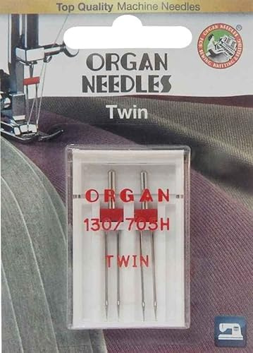 Organ 2 Zwillingsnadel Zwillingsnadeln 70/2,0 - FLACHKOLBEN FÜR NÄHMASCHINE