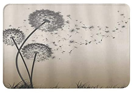 CHOAST Matte 40 x 60 cm, rutschfeste Badezimmermatte, maschinenwaschbar, Pusteblumen-Wünsche, ultraweich und wasserabsorbierend, Badteppich für Badezimmer, Badewanne und Dusche