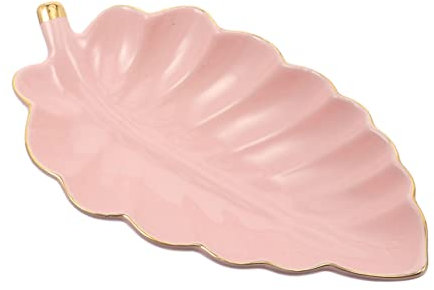 Cabilock Plateau De Rangement Des Feuilles Vide-poche Feuilles Vide-poches En Céramique Porte-bagues Pour Bijoux Bol à Clés Vide-poches Décor De Feuilles Porcelaine Blanche Chine