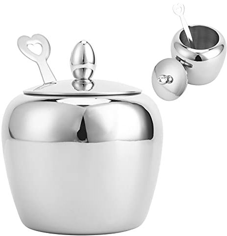 Zuccheriera Piccola, Zuccheriera Acciaio Inox con Coperchio e Coperchio, Contenitore per Zucchero, 8,5×10 cm, Scatola Dello Zucchero, per Zucchero, Sale, Pepe, Spezie