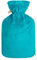 Premium Wärmflasche 2 Liter mit hochwertigem Supersoft Korean Fleece Bezug mit Reißverschluss und extra Fütterung - (Dunkelgrün)