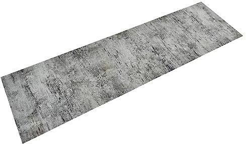 vidaXL Küchenteppich, Küchenläufer rutschfest Waschbar, Teppich Läufer für Küche, Teppichläufer Maschinenwaschbar, Beton 45x150cm Samt