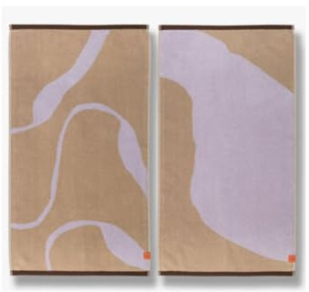 Mette Ditmer NOVA ARTE Guest Towel, 2-Pack W40 x L55 cm Sand/Lilac [Set]