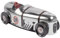 POWERHAUS24 Silber Sportwagen No. 09 mit drehbaren Rädern, Blechdose lebensmittelecht, Deko, Aufbewahrung, Sammlerstück, max. 28 cm x 9 cm