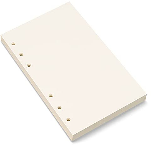 A6 Blanko-Papier Nachfüllpapier 6 Löcher Beutelloses Blatt für Personal Binder Planer 80 Blatt/160 Leere Seiten 10,4 x 16,8 cm Beige (1)