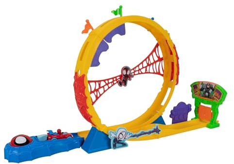 Marvel Spidey und Seine Super-Freunde SNF0295 - Super Loop Track Set, Looping mit Spidey Metallfahrzeug