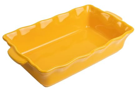 ESPRIT DE CUISINE - Teglia da forno rettangolare in ceramica - Manici ergonomici - Resistente ai graffi - Resistente ai graffi - Facile da pulire - Prodotto in Francia - 1 L - 25,3 x 14,1 x 5,6 cm Esterno - Giallo zafferano