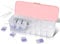 VORDRASSIL P-80 Daily Contact Lens Organizer with Remover & Tweezer, Disposable Lens Dispenser, Clear Plastic Box for All Brands (Pink)