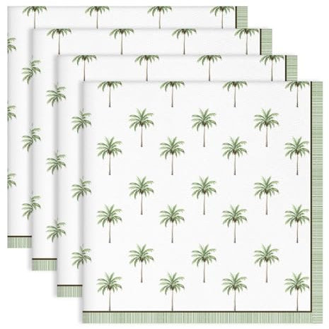Arquiel Serviettes de Palmiers Table Lot de 4, Serviettes en Tissu 100% Coton Doux et Confortable Réutilisables Serviettes pour Le Dîner en Famille Mariage Cocktail Cuisine(45cm×45cm)