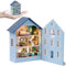 Puppenhaus Miniatur DIY Haus Kit, Raummodell kann Türen öffnen hölzerne romantische Burg Tiny House, kreative Zimmer mit Möbeln und LED-Licht für Geburtstag Geschenk (Haus Molan)