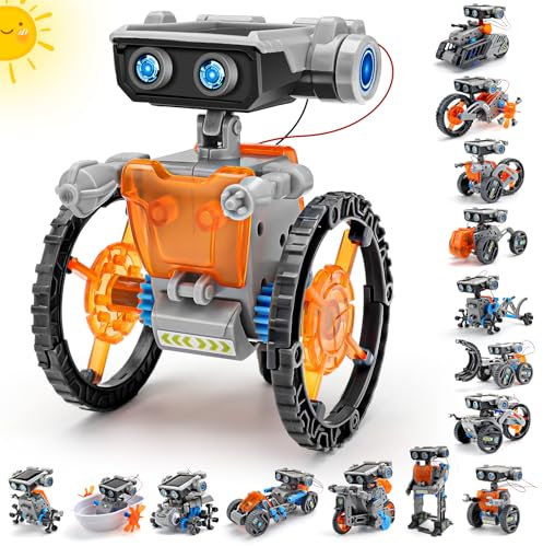Sillbird 15-in-1 Solar Roboter Spielzeug ab 8 Jahre, Solar und batteriebetriebener Motor mit Doppelantrieb, Mint Experimente Lernspielzeug Kinder Geschenk für Jungen ab 8 9 10+ Jahren(212 Stücke)