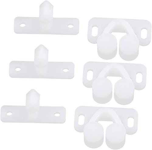 3Pcs White Marine Boat Ball Catch Door Cupboard Spring Back Plates Roller Latch Plastic Catches Cabinet Hardware