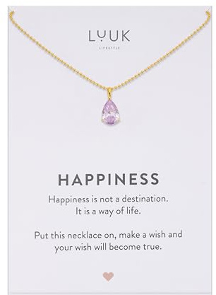 LUUK LIFESTYLE Collana in argento sterling delicata con pendente basico in cristallo solitario, pietra di zircone, idea regalo per donna, collana con pietra del mese